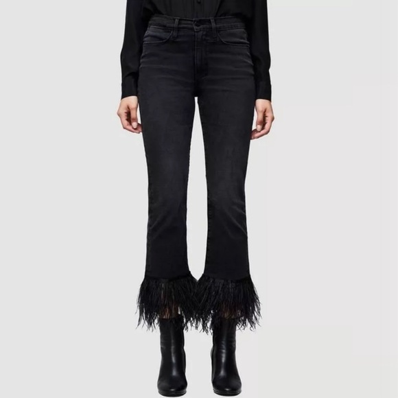 frame feather jeans